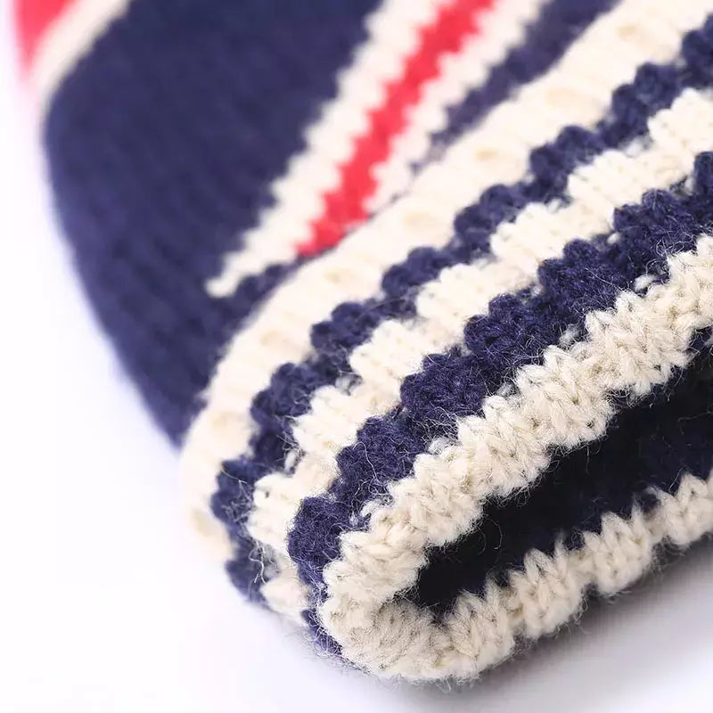 British Flag Pom Pom Beanie