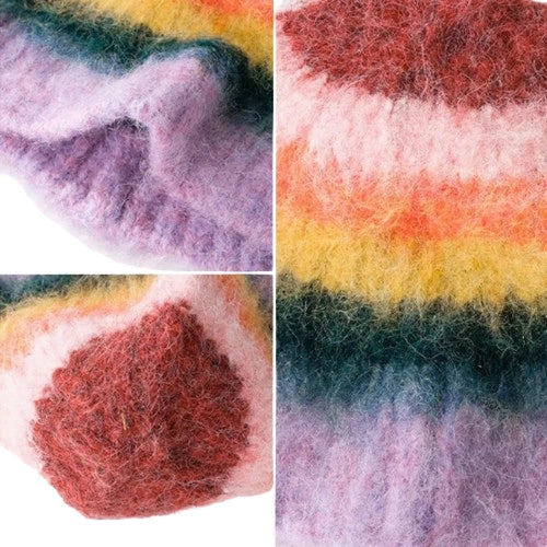 Colorful Gradient Furry Beanie