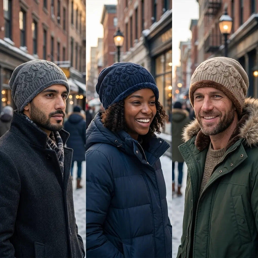 Fallen Leaves Winter Fur Beanie