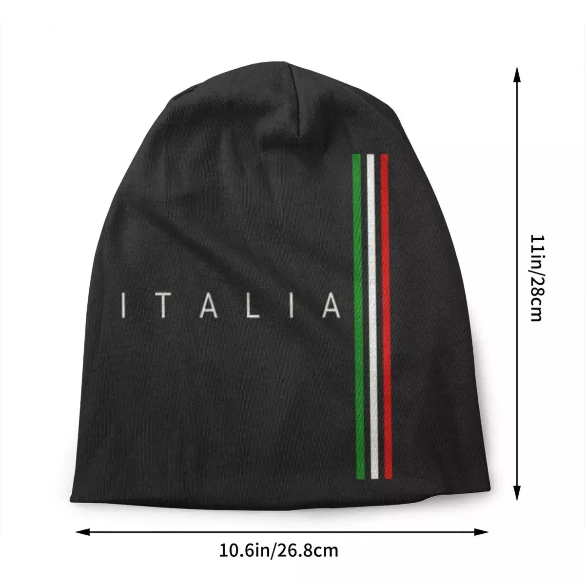 Italian Flag Black Beanie