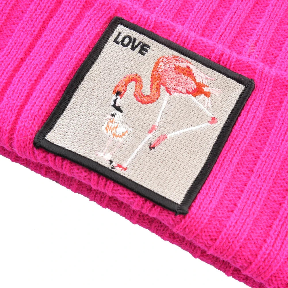 Love Flamingo Knitted Beanie