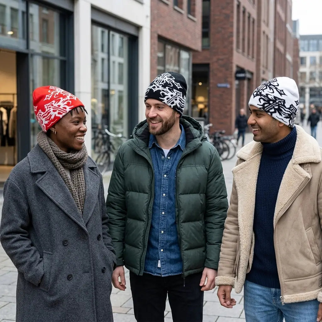 Tribal Symbols Winter Knitted Beanie