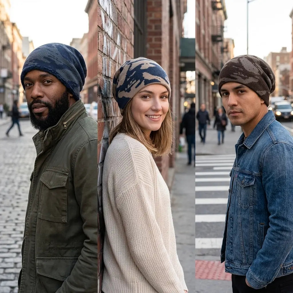 Lewistown Winter Fur Camouflage Knitted Beanie