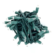 100 5mm Cool White QuadSpark® LED Strobe Christmas Lights, 6" Spacing, Green Wire