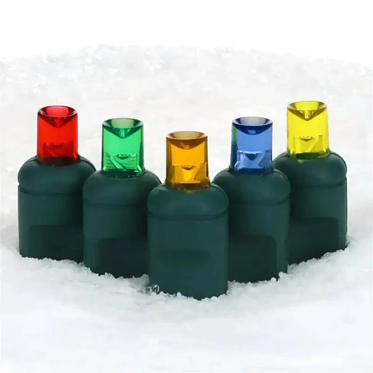 100 5mm Multicolor LED Christmas Lights, 4" Spacing, Green Wire