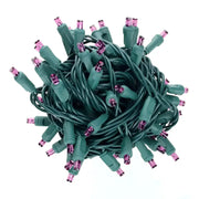 50 5mm Purple SuperSpark® LED Strobe Christmas Lights, 6" Spacing, Green Wire