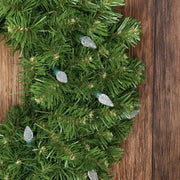 100 C6 Cool White LED Christmas Lights, 4" Spacing, Green Wire