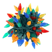 100 C6 Multicolor LED Christmas Lights, 4" Spacing, Green Wire