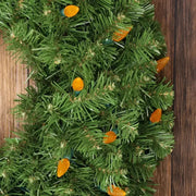 100 C6 Orange LED Christmas Lights, 4" Spacing, Green Wire