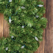 100 C6 Warm White LED Christmas Lights, 4" Spacing, Green Wire