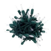 100 M5 Cool White LED Christmas Lights, 4" Spacing, Green Wire