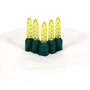 100 M5 Gold LED Christmas Lights, 4" Spacing, Green Wire