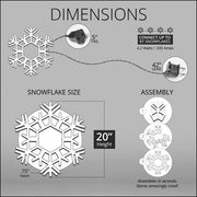 20" LED Folding Snowflake, Warm White, Lights