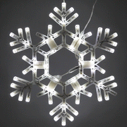 20" Folding Snowflake, Cool White Twinkle Lights
