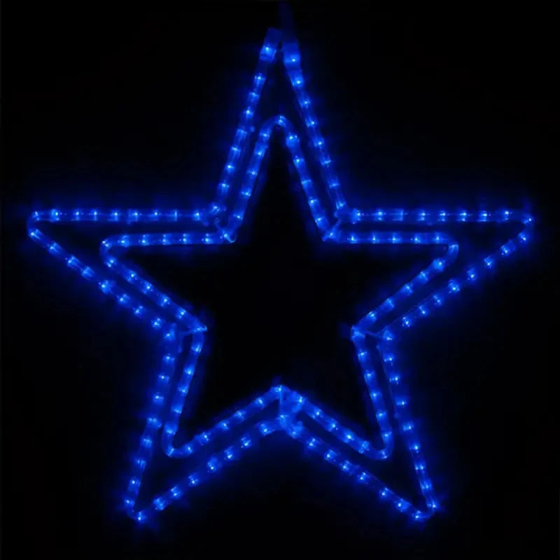 24" Blue LED Double 5 Point Star
