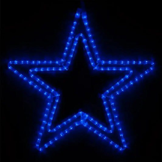 24" Blue LED Double 5 Point Star