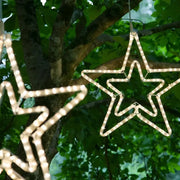 24" Warm White LED Double 5 Point Star
