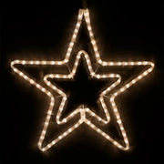 24" Warm White LED Double 5 Point Star