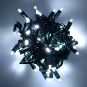 25 5mm Cool White SuperSpark® LED Strobe Christmas Lights, 15" Spacing, Green Wire