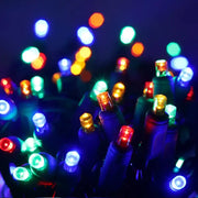 25 5mm Multicolor Commercial Co-Axial LED Christmas Lights, 4" Spacing, Green Wire [CLOSEOUT]