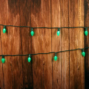 25 C7 Green LED Christmas Lights, 8" Spacing, Green Wire [CLOSEOUT]