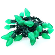 25 C7 Green LED Christmas Lights, 8" Spacing, Green Wire [CLOSEOUT]