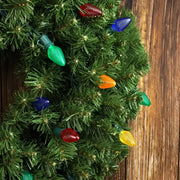 25 C7 Multicolor LED Christmas Lights, 8" Spacing, Green Wire [CLOSEOUT]