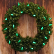 25 C9 Green LED Christmas Lights, 8" Spacing, Green Wire [CLOSEOUT]
