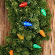 25 C9 Multicolor LED Christmas Lights, 8" Spacing, Green Wire [CLOSEOUT]