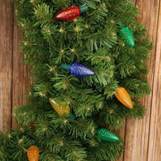 25 C9 Multicolor LED Christmas Lights, 8" Spacing, Green Wire [CLOSEOUT]