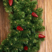 25 C9 Red LED Christmas Lights, 8" Spacing, Green Wire [CLOSEOUT]