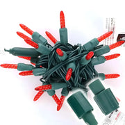 25 M5 Red Commercial Co-Axial LED Christmas Lights, 4" Spacing, Green Wire [CLOSEOUT]