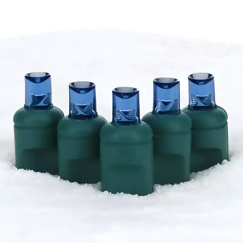 35 5mm Blue LED Christmas Lights, 4" Spacing, Green Wire [CLOSEOUT]