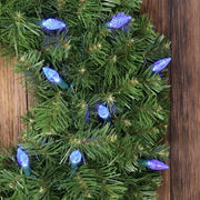 35 C6 Blue LED Christmas Lights, 4" Spacing, Green Wire [CLOSEOUT]
