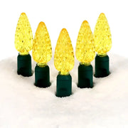 35 C6 Gold LED Christmas Lights, 4" Spacing, Green Wire [CLOSEOUT]