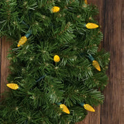 35 C6 Gold LED Christmas Lights, 4" Spacing, Green Wire [CLOSEOUT]