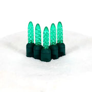 35 M5 Green LED Christmas Lights, 4" Spacing, Green Wire [CLOSEOUT]