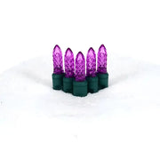 35 M5 Purple LED Christmas Lights, 4" Spacing, Green Wire [CLOSEOUT]