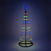 4' Multicolor LED Animated Outdoor Lightshow Tree, Black Frame