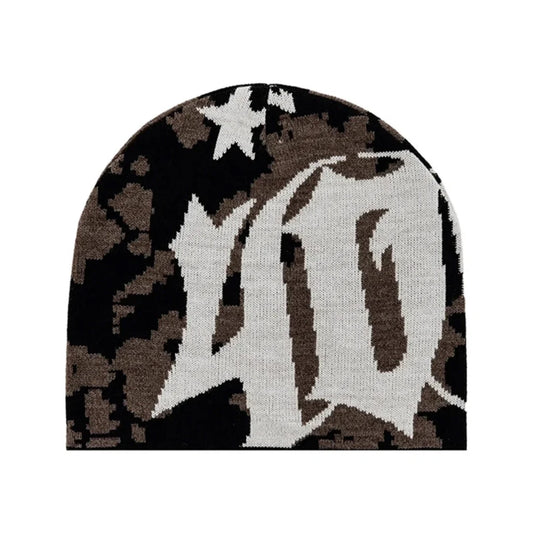 404 Y2K Brown Skully Beanie