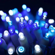 50 5mm ColorCraft® Arctic - Teal, Blue, and Cool White LED Christmas Lights, 6" Spacing, White Wire