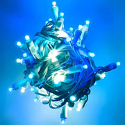 50 5mm ColorCraft® Arctic - Teal, Blue, and Cool White LED Christmas Lights, 6" Spacing, White Wire