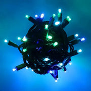 50 5mm ColorCraft® Bahamas - Teal, Blue, and Green LED Christmas Lights, 6" Spacing, Green Wire