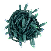 50 5mm ColorCraft® Bahamas - Teal, Blue, and Green LED Christmas Lights, 6" Spacing, Green Wire