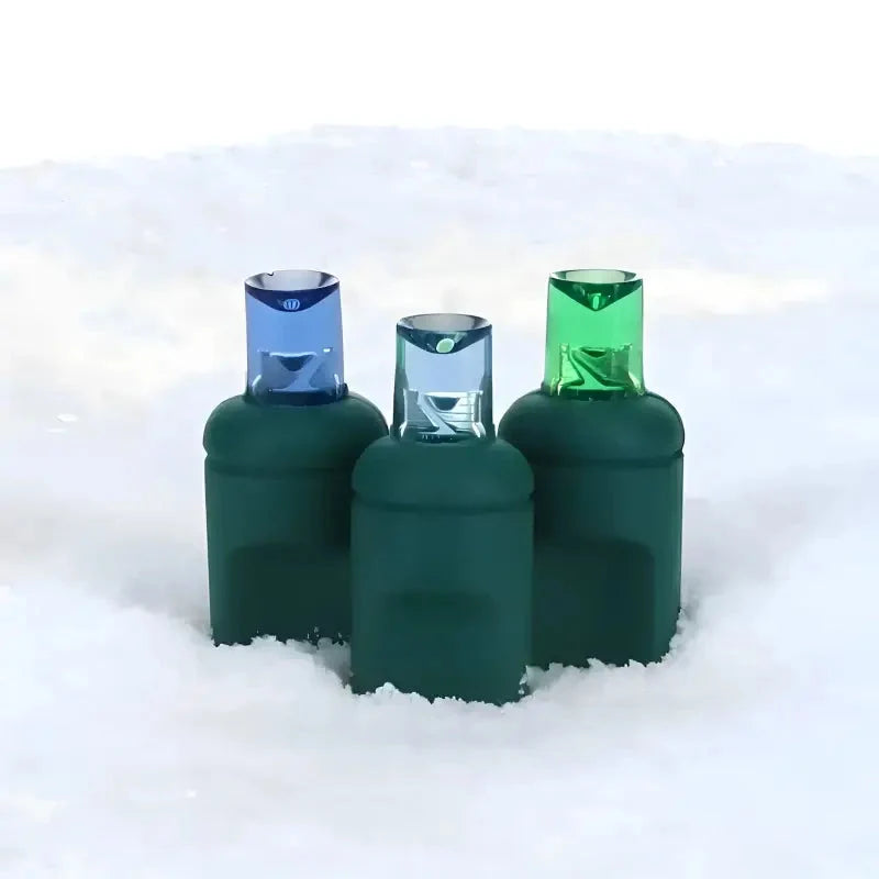 50 5mm ColorCraft® Bahamas - Teal, Blue, and Green LED Christmas Lights, 6" Spacing, Green Wire