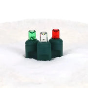 50 5mm ColorCraft® Christmas - Cool White, Green, and Red LED Christmas Lights, 6" Spacing, Green Wire
