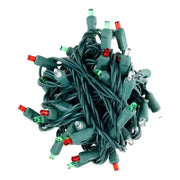 50 5mm ColorCraft® Christmas - Cool White, Green, and Red LED Christmas Lights, 6" Spacing, Green Wire