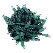 50 5mm ColorCraft® Colombia - Blue, Purple, and Green LED Christmas Lights, 6" Spacing, Green Wire
