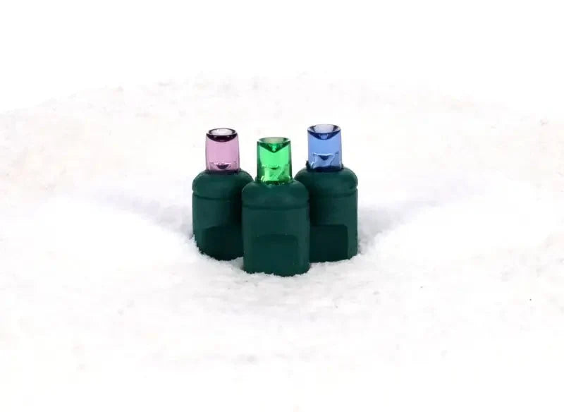 50 5mm ColorCraft® Colombia - Blue, Purple, and Green LED Christmas Lights, 6" Spacing, Green Wire