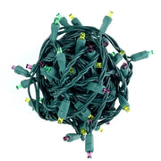 50 5mm ColorCraft® Mardi Gras - Purple, Green, and Gold LED Christmas Lights, 6" Spacing, Green Wire